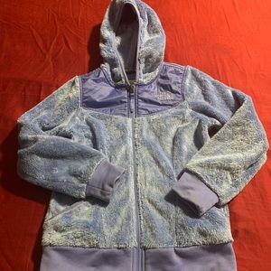 Girls size 10, blue, North Face hoodie.